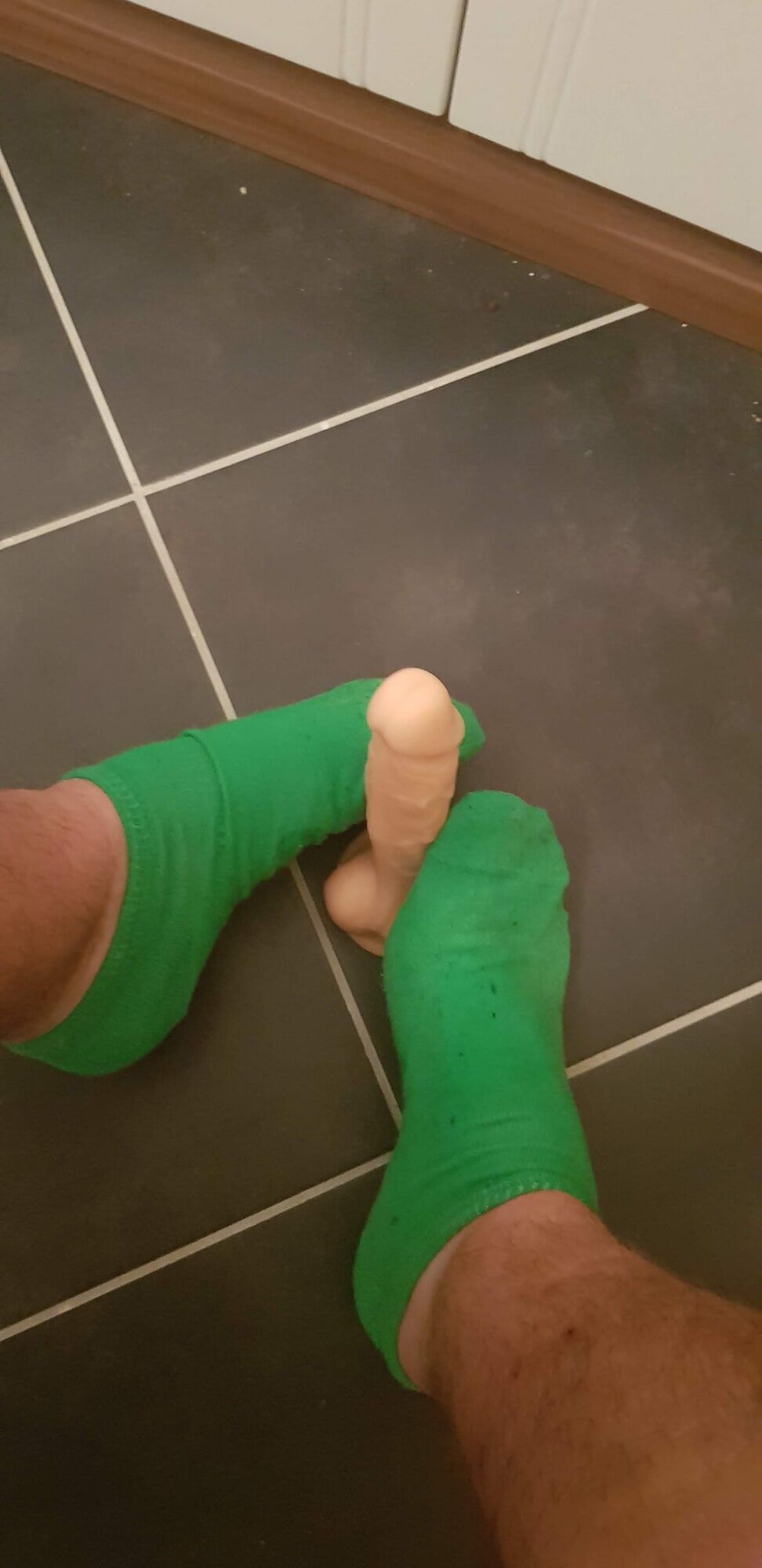 Sockjob Training with Green Ankle Socks