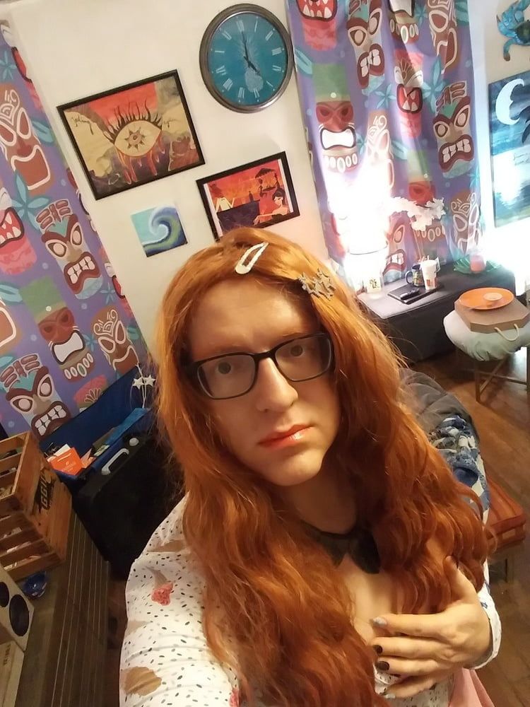 Redhead shemale trans masturbation cum cock  #16