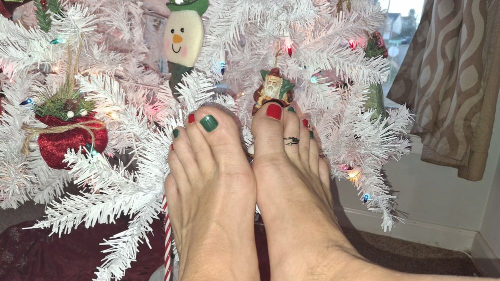 My cute toes next to the Christmas tree #4