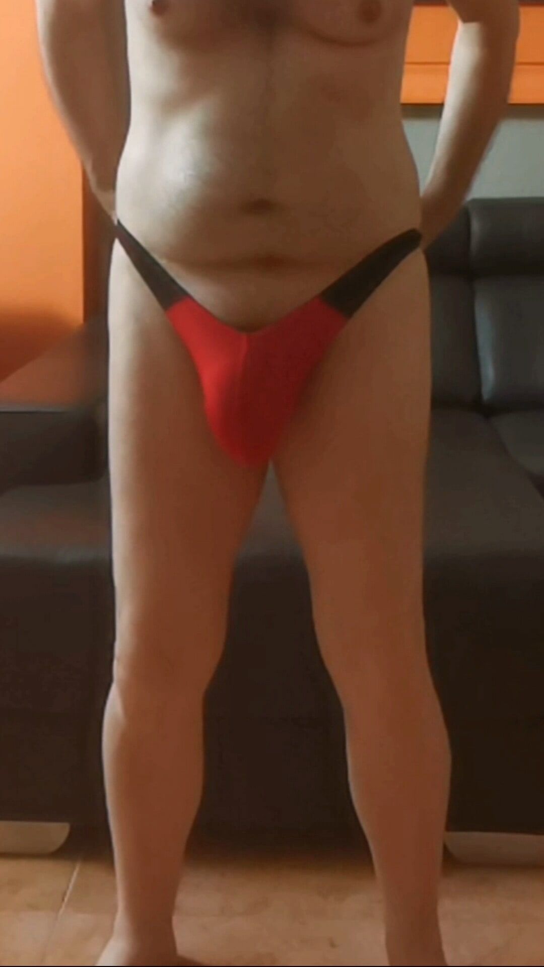 GREAT BULGE IN BLACK&RED THONG #14