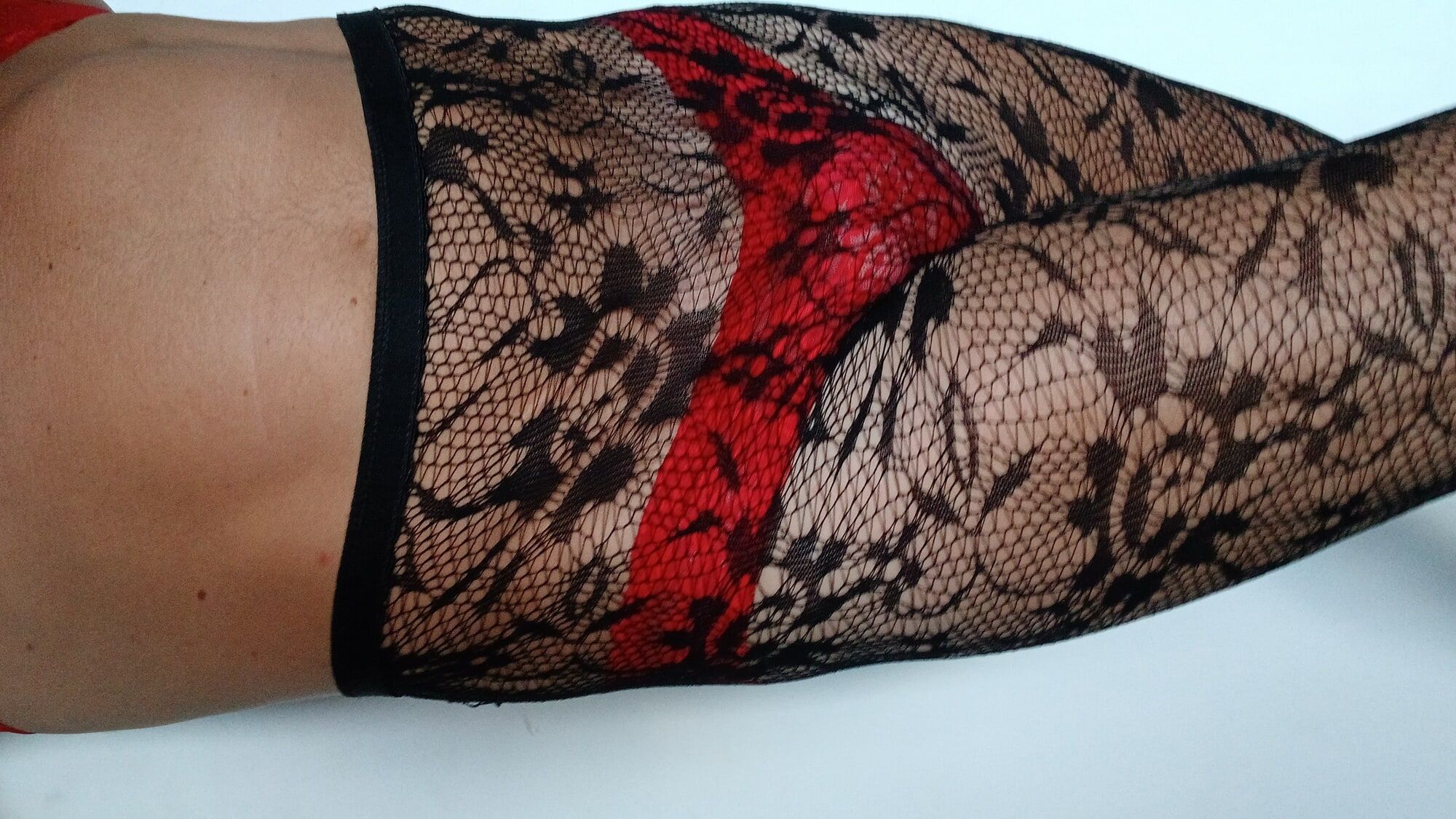 Black stoking red pantie  #33