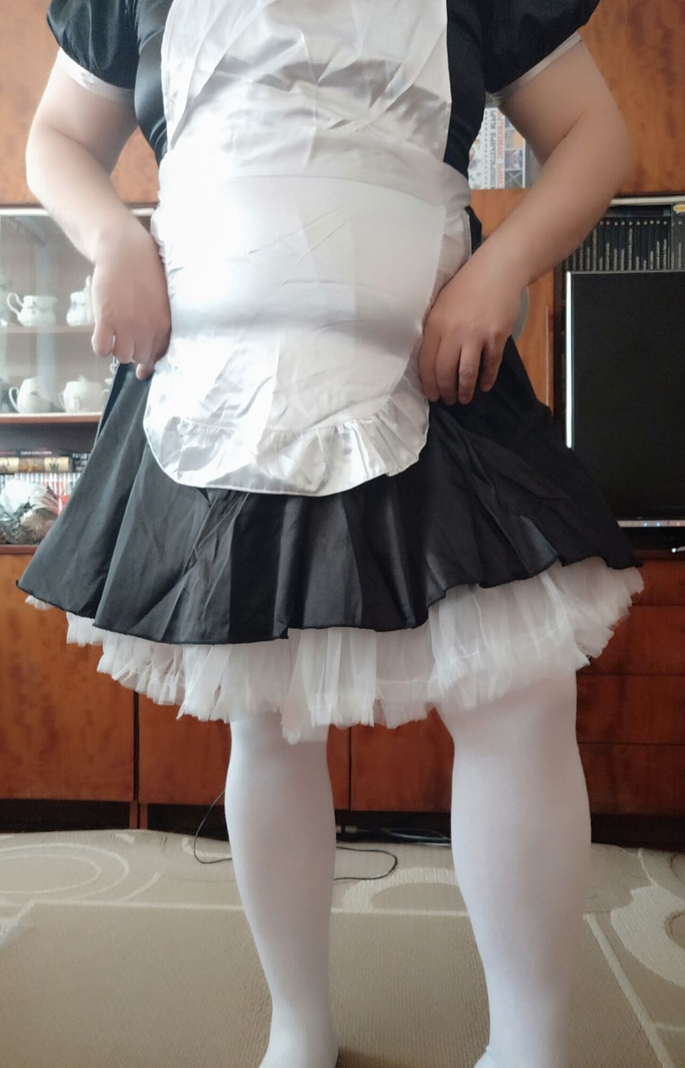 Sissy maid Aleksa dressing and undressing #5