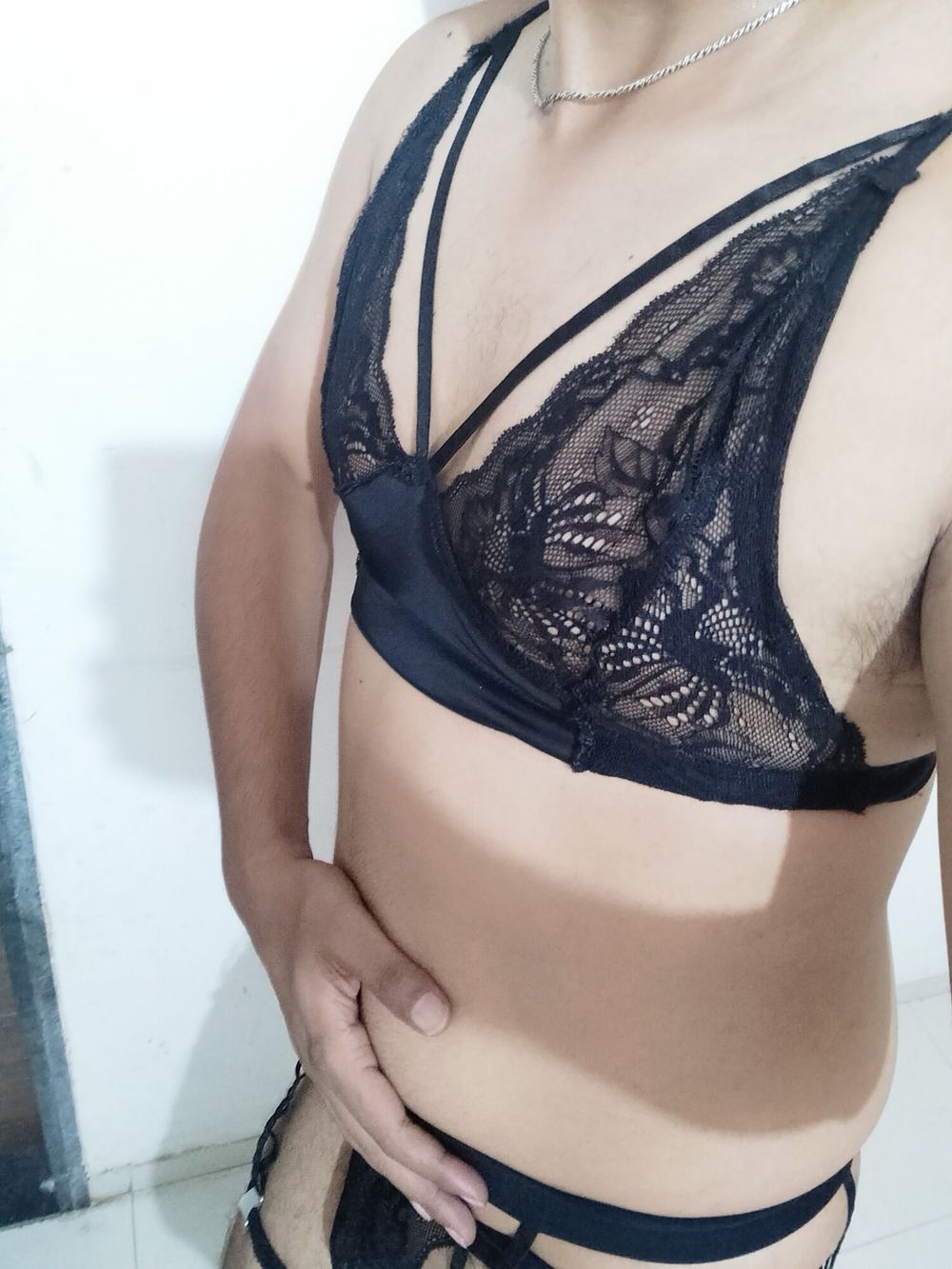 My black lingerie with stockings 