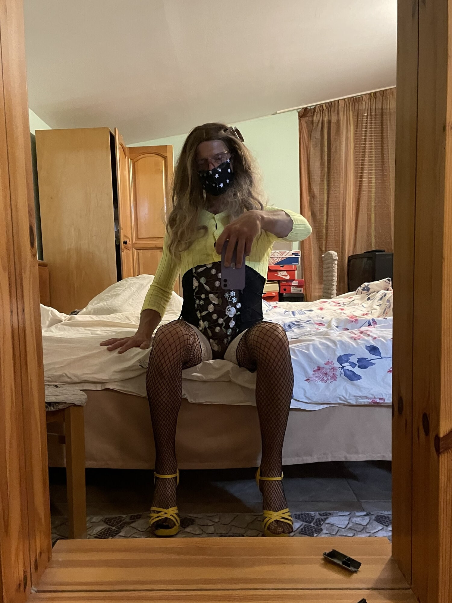 Mature Sissy in Yellow #8