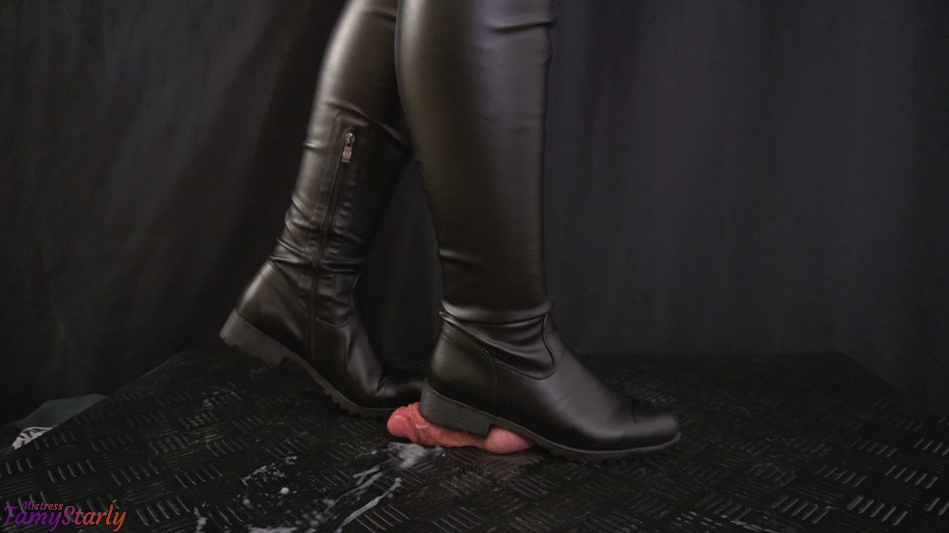 Heavy Trampling Your Dick in Thigh High Leather Boots #3