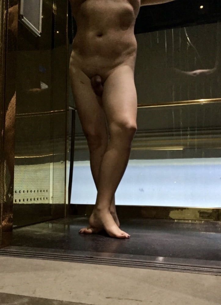 Nude in the apartment lift  #9
