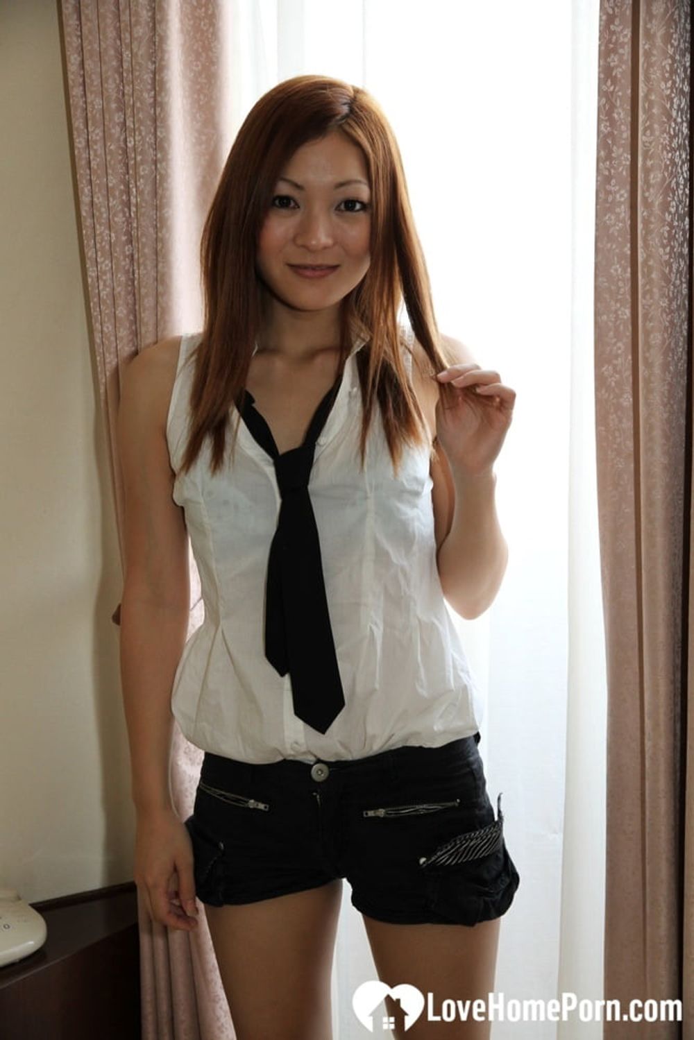 Hot Asian schoolgirl reveals her love tunnel #48