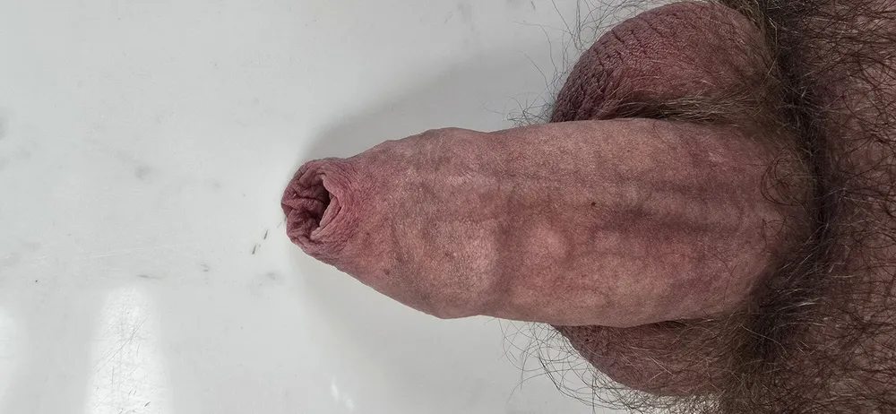 Hairy uncut cock huge foreskin close-up art #20