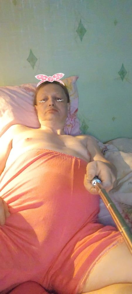 Sissy Svetik in pink erotic lingerie. #7