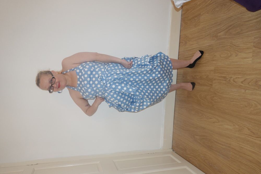 50&#039;s style dress with vintage nylon stockings #23