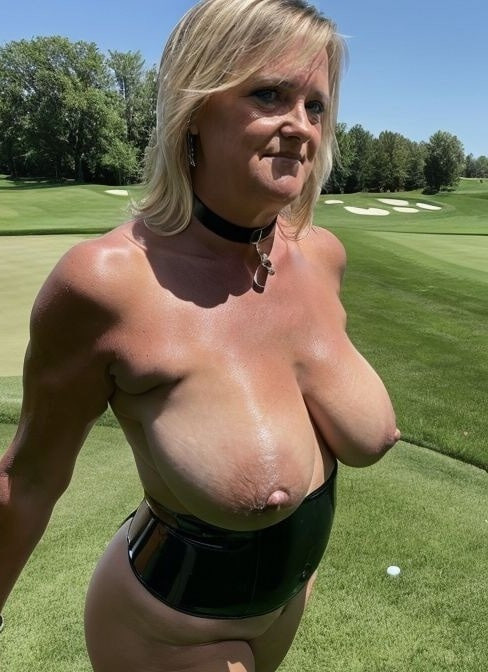 Mrs. Joanne Tanner a Real Teacher with Big Tits Playing Golf #3