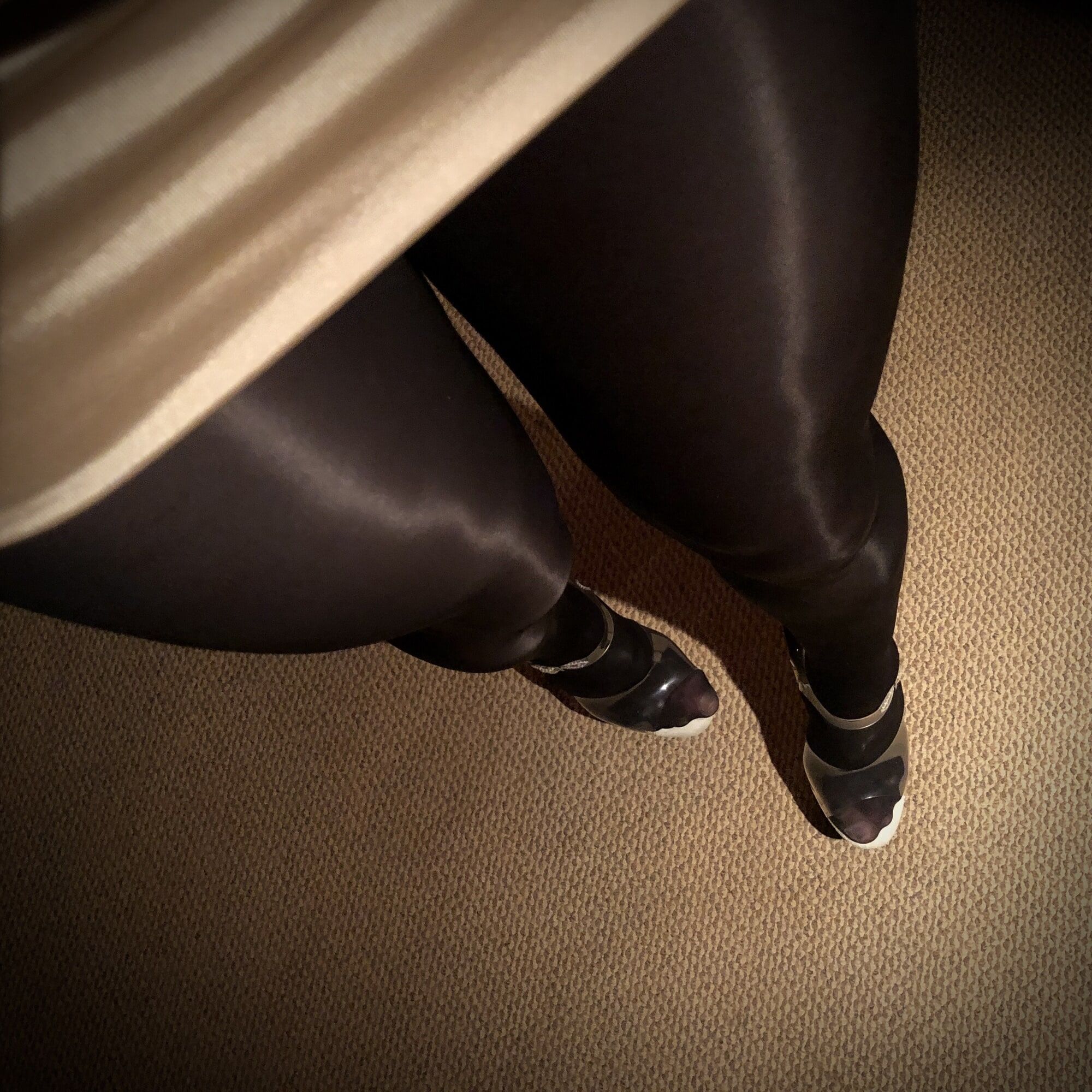 My legs looks so hot on pantyhose and high heels! #12