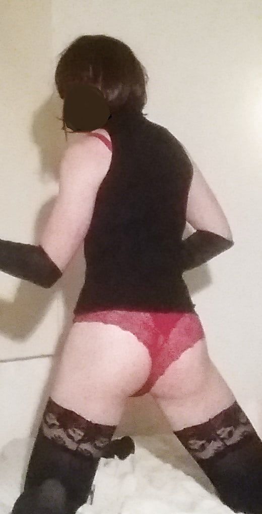 Sexy sissy posing in corset #16