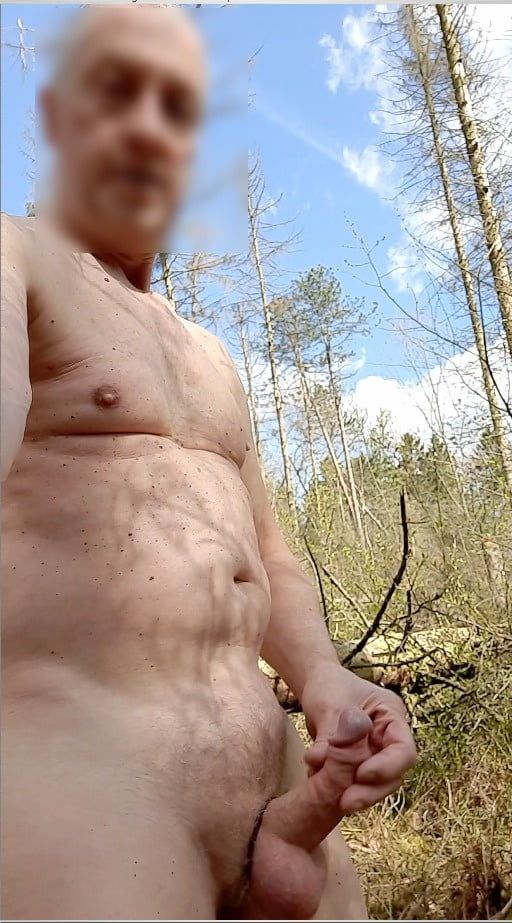 public woods naked outdoor exhibitionist jerking cumshot #45