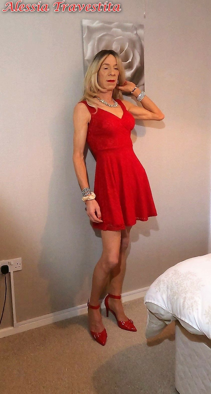 65 Alessia Travestita in Flirty Red Dress #22