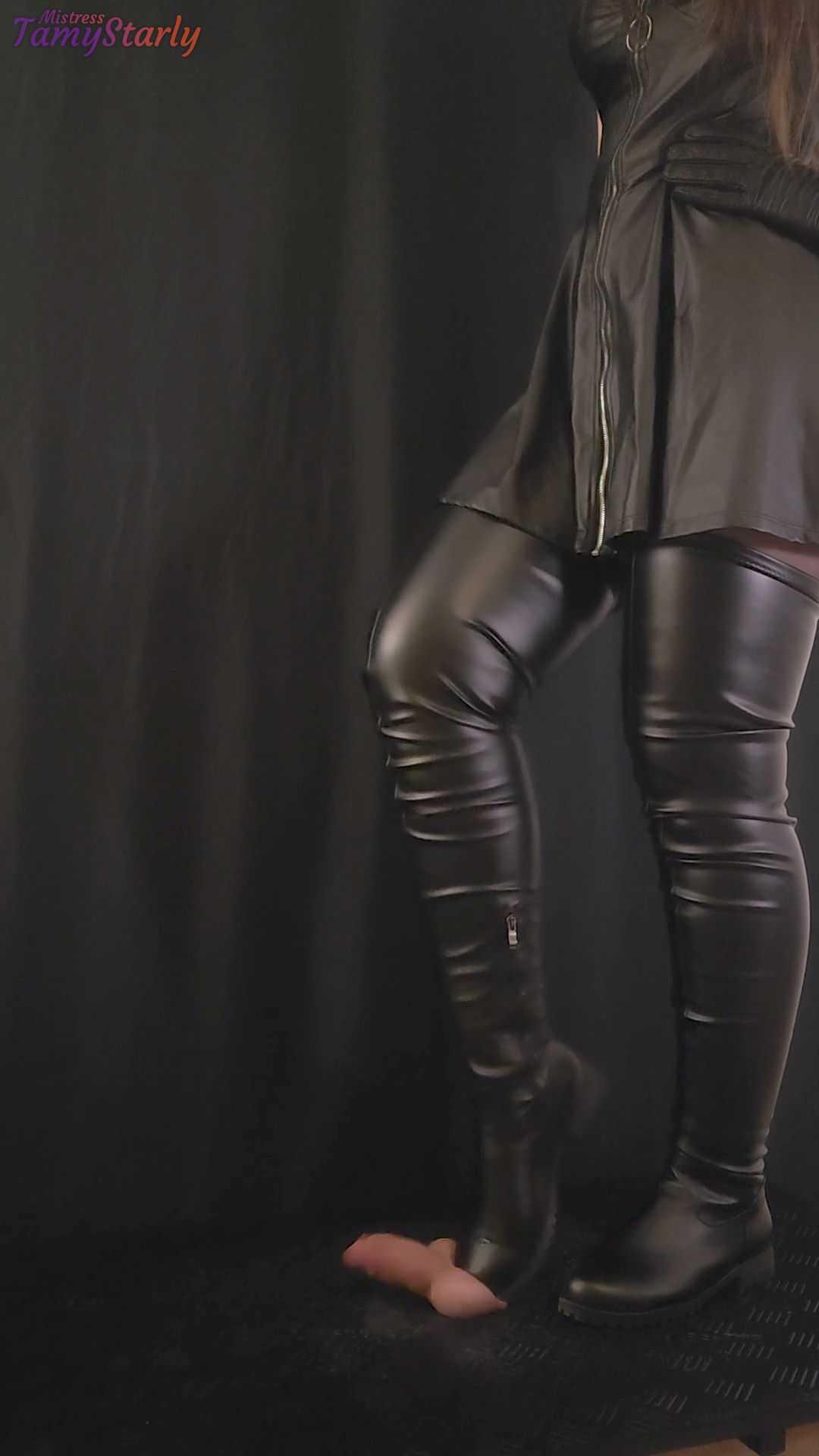 Heavy Trampling Your Dick in Thigh High Leather Boots #10