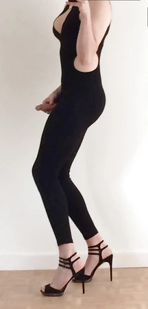 black bodysuit high heels        