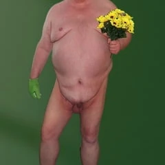 Naked gardener