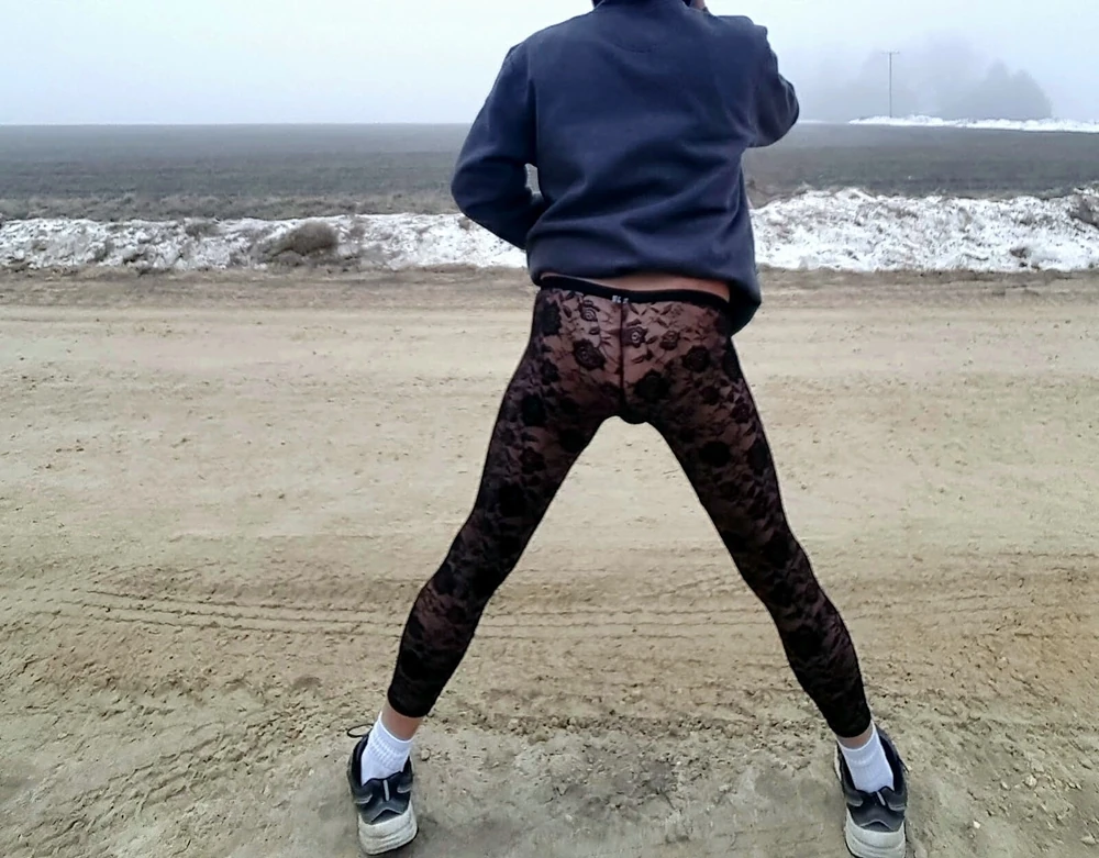 Lace pants in public #10