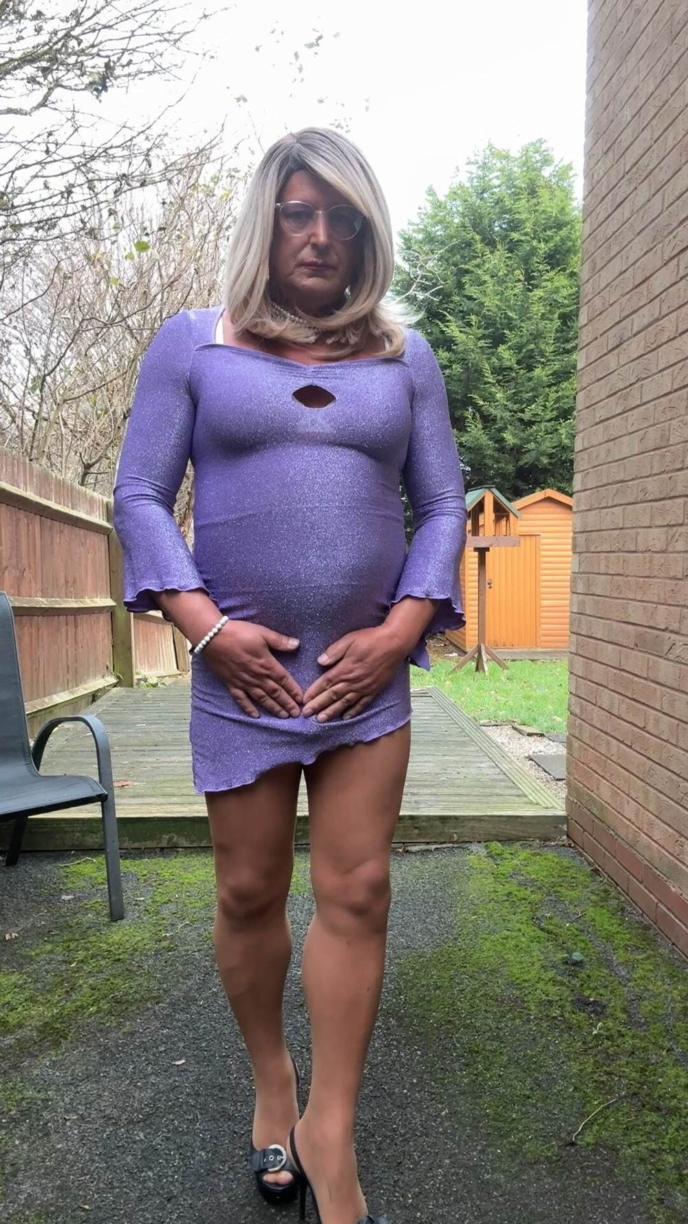 Sexy Crossdresser kellycd2022 in tight lilac dress  #10