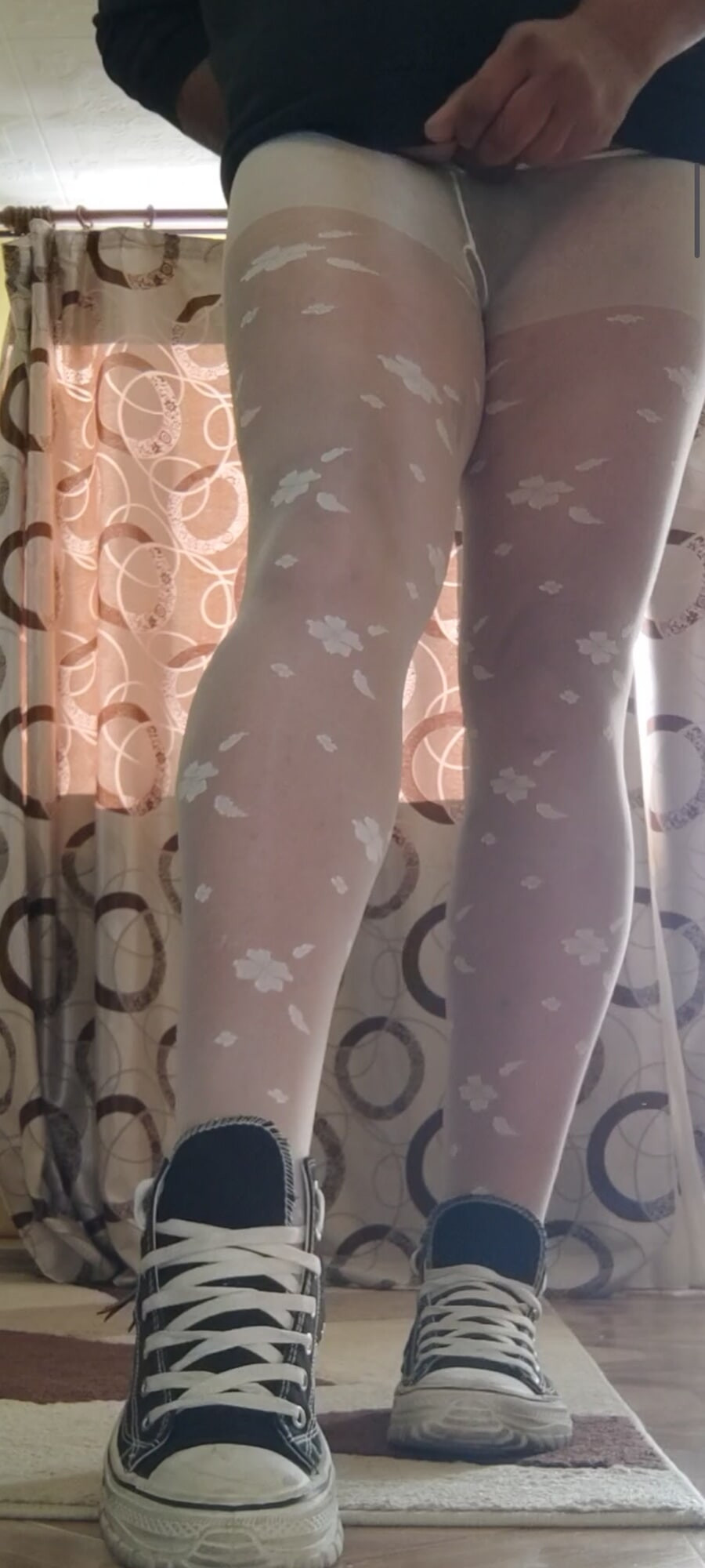 White patterned pantyhose are so sexy  #6