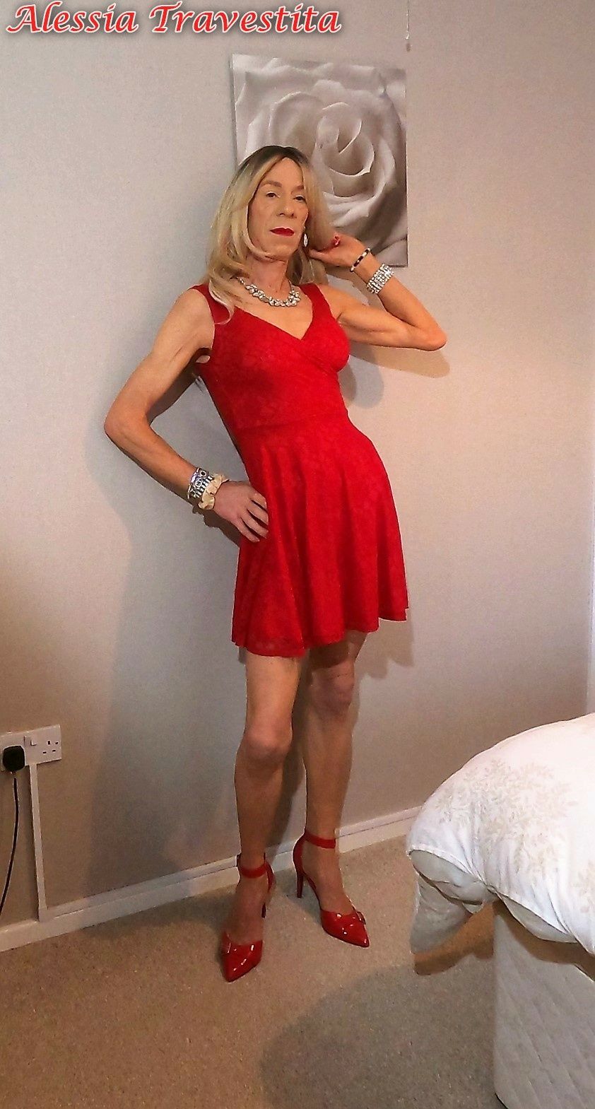 65 Alessia Travestita in Flirty Red Dress #25