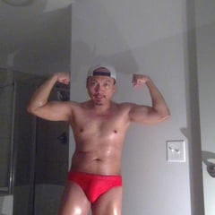 Flexing In Red Speedos Again!