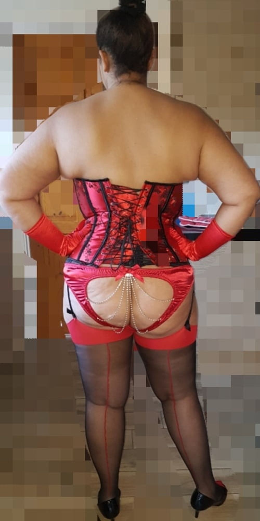 Red Corset with Red Seams #4