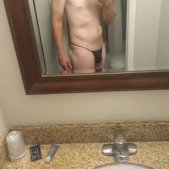 Me wearing step-daughters thong