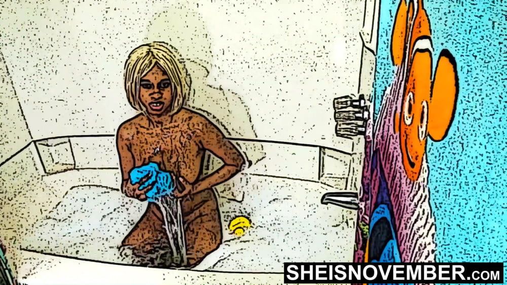 Real Life Hentai Cartoon Anime Shy Ebony Ass &amp; Tits In Tub #7