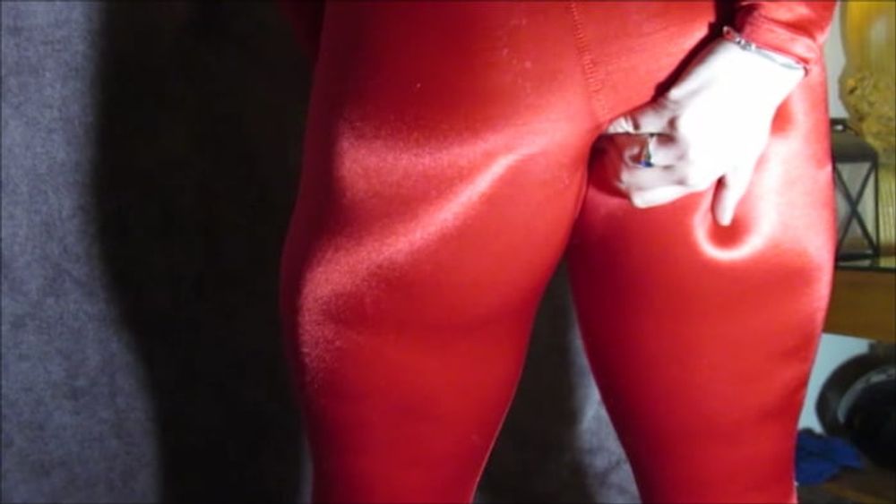 PAWG WIfe in Shiny Spandex Catsuit Bodysuit Unitard #11