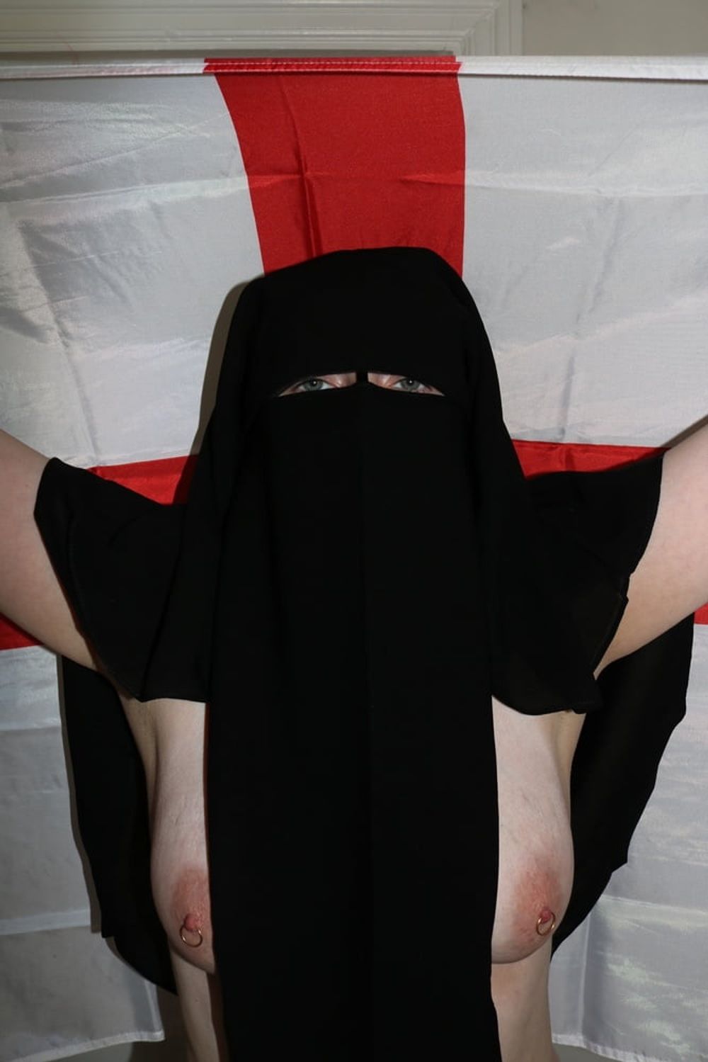 Wearing Niqab and England Flag #21