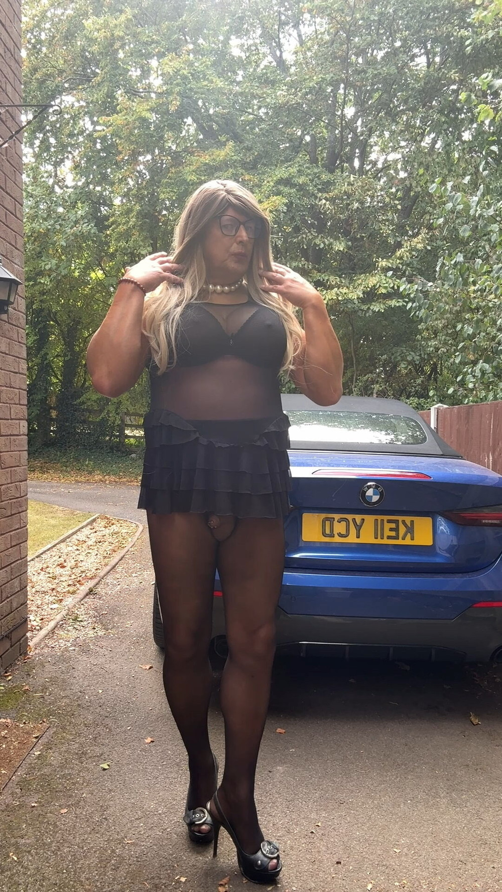 Sexy Crossdresser kellycd2022 in black seamless pantyhose  #28