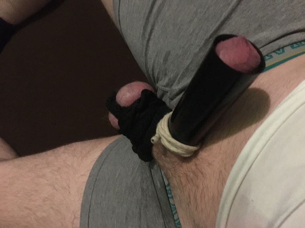 Bound Dick And Balls And Homemade Cocksleeve  #55