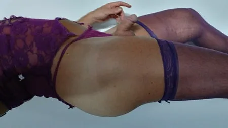 purple stoking purple lingerie         