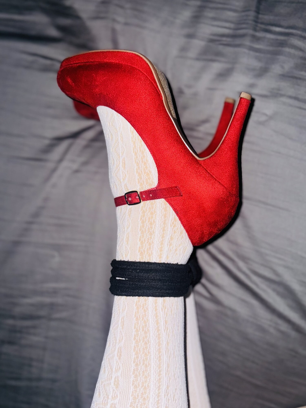 Japanese socks and red high heels. Tied up ending.  #10