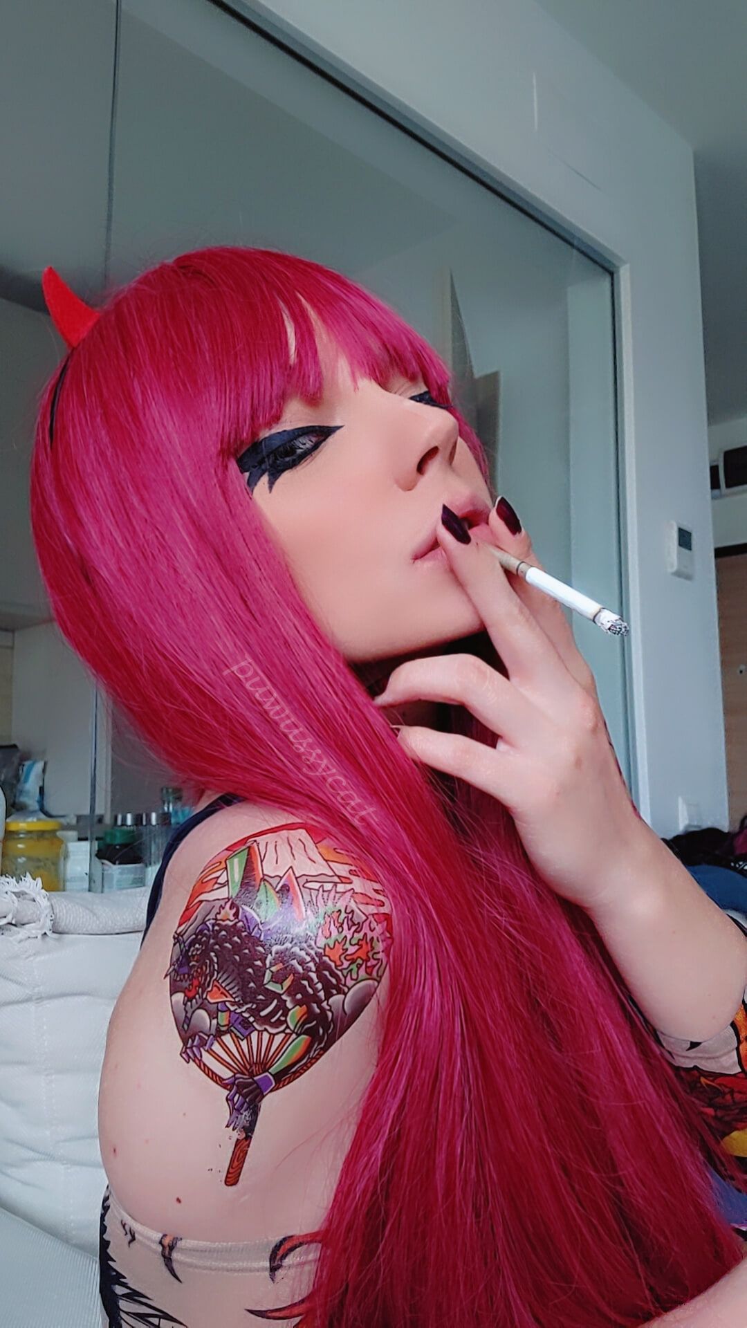 Goth Metal Girl Smoking #8