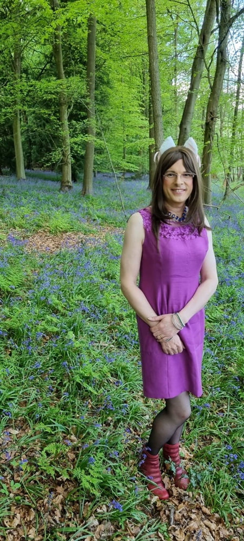 Playing in the bluebells