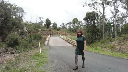 crossdress roadtrip bridge stop         