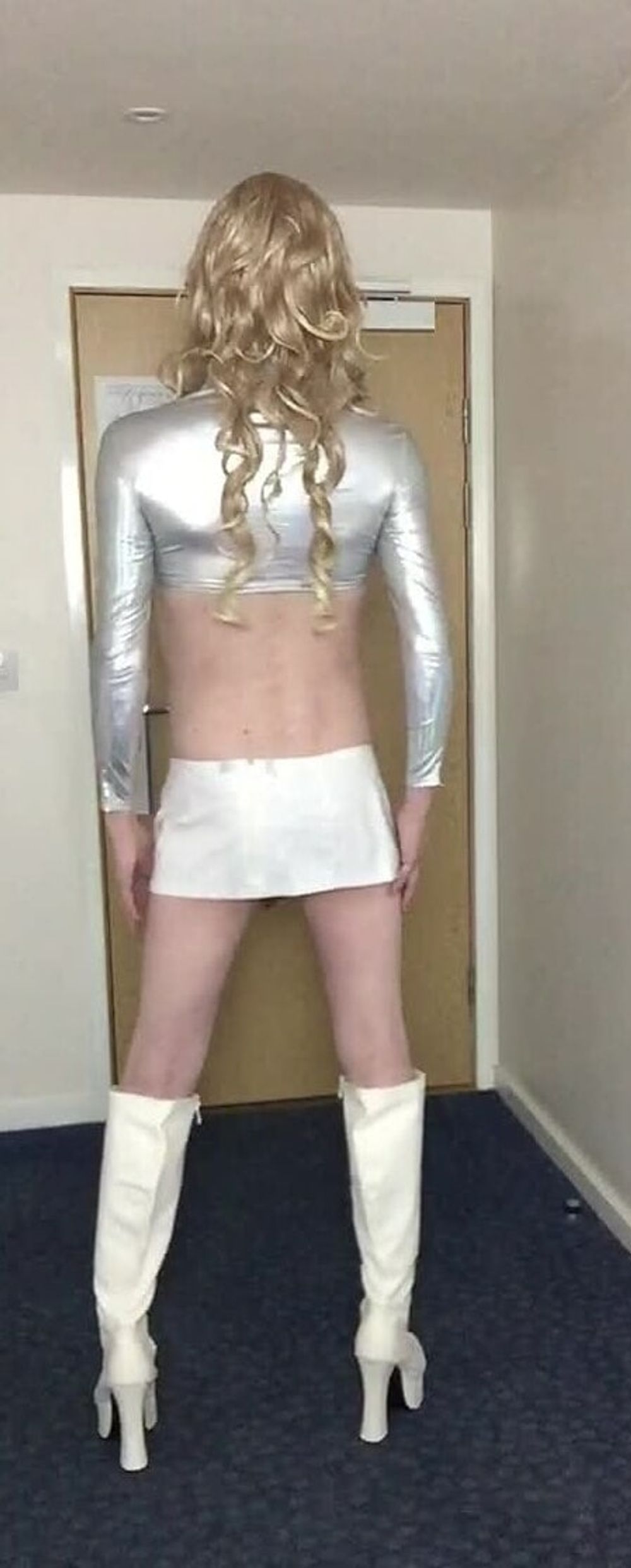 Sissy Sandra Poses In Silver #2