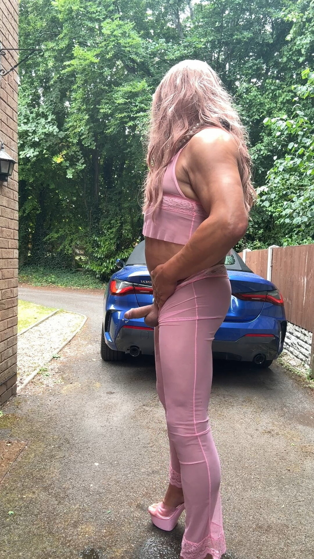 Sexy Crossdresser kellycd2022 in pink outfit and heels  #6