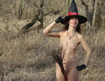 nude witch on nature         