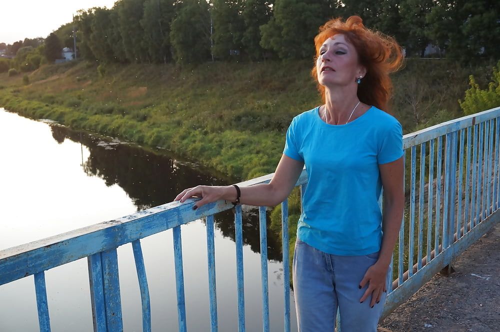 Flamehair in evening on the bridge #8