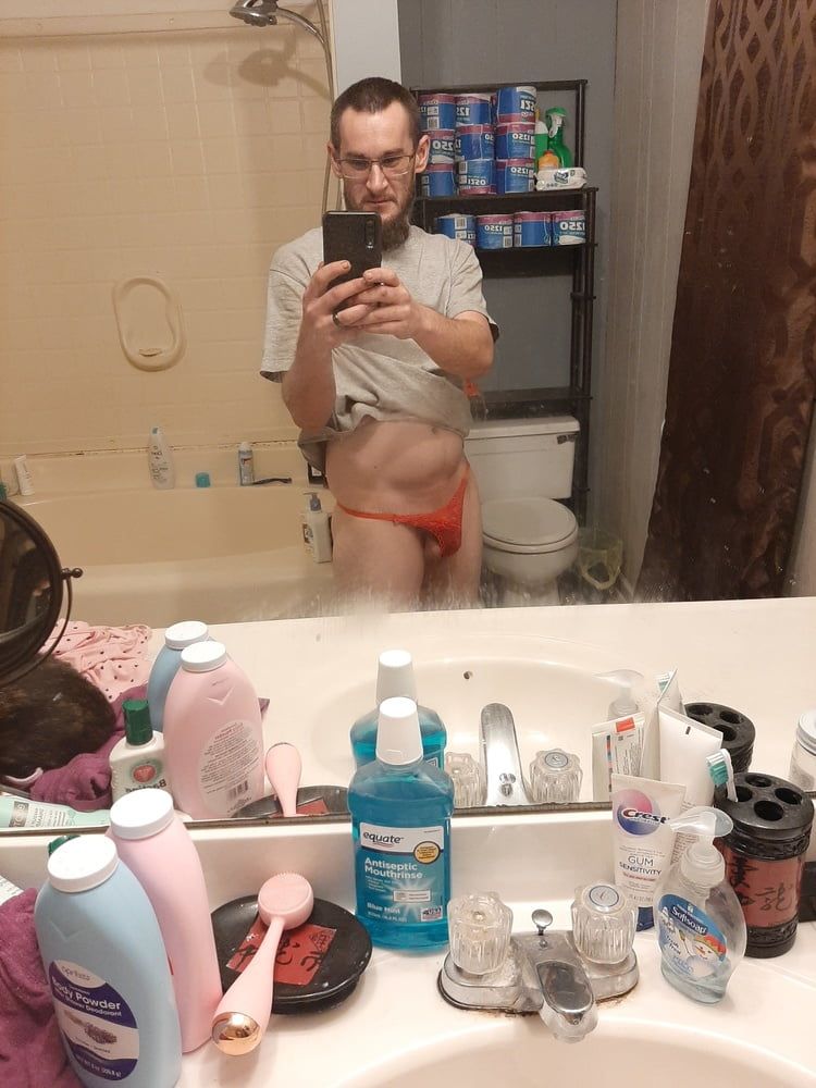 Hubby in a thong #7