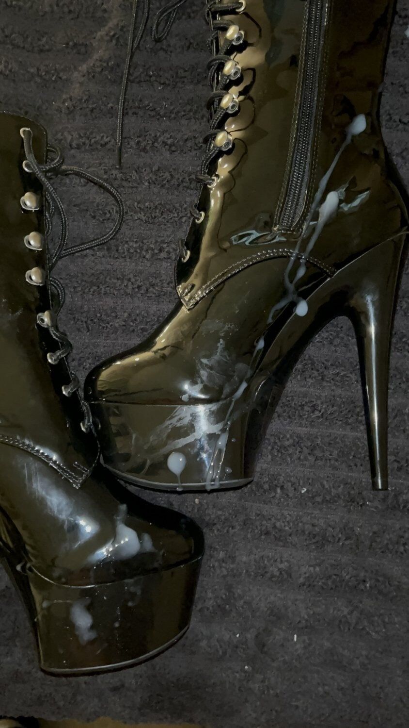 Cum on Leather Platform Boots