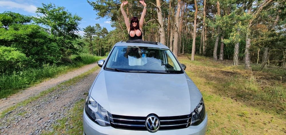 Beatiful busty bbw in germany car in czech wood :-) #2