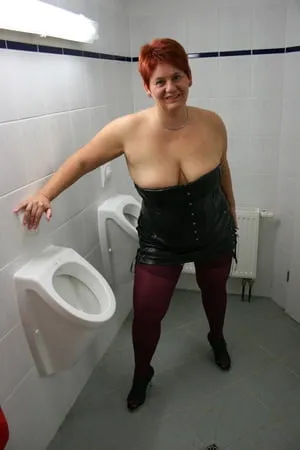 hot dressed in the mens toilet         