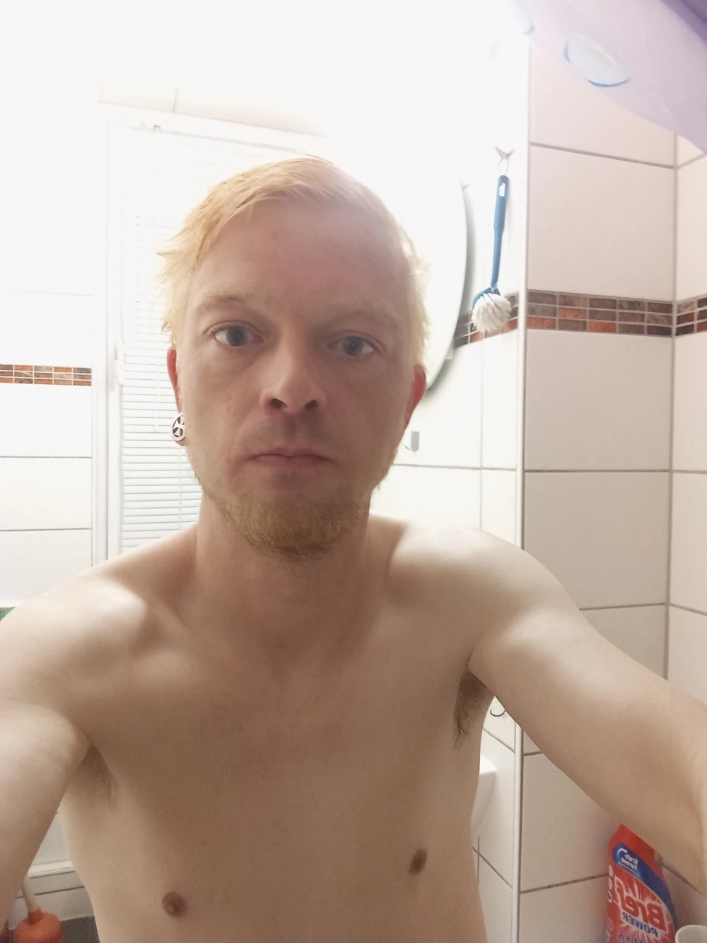 Naked with big and great cock in the bathroom #2