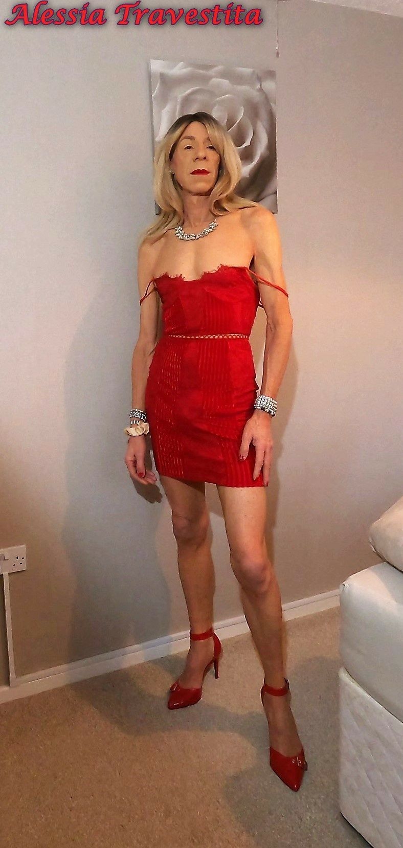 66 Alessia Travestita in Red Velvet Dress #26