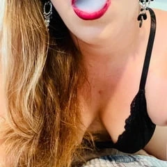 Sexy Vaping Woman in Black